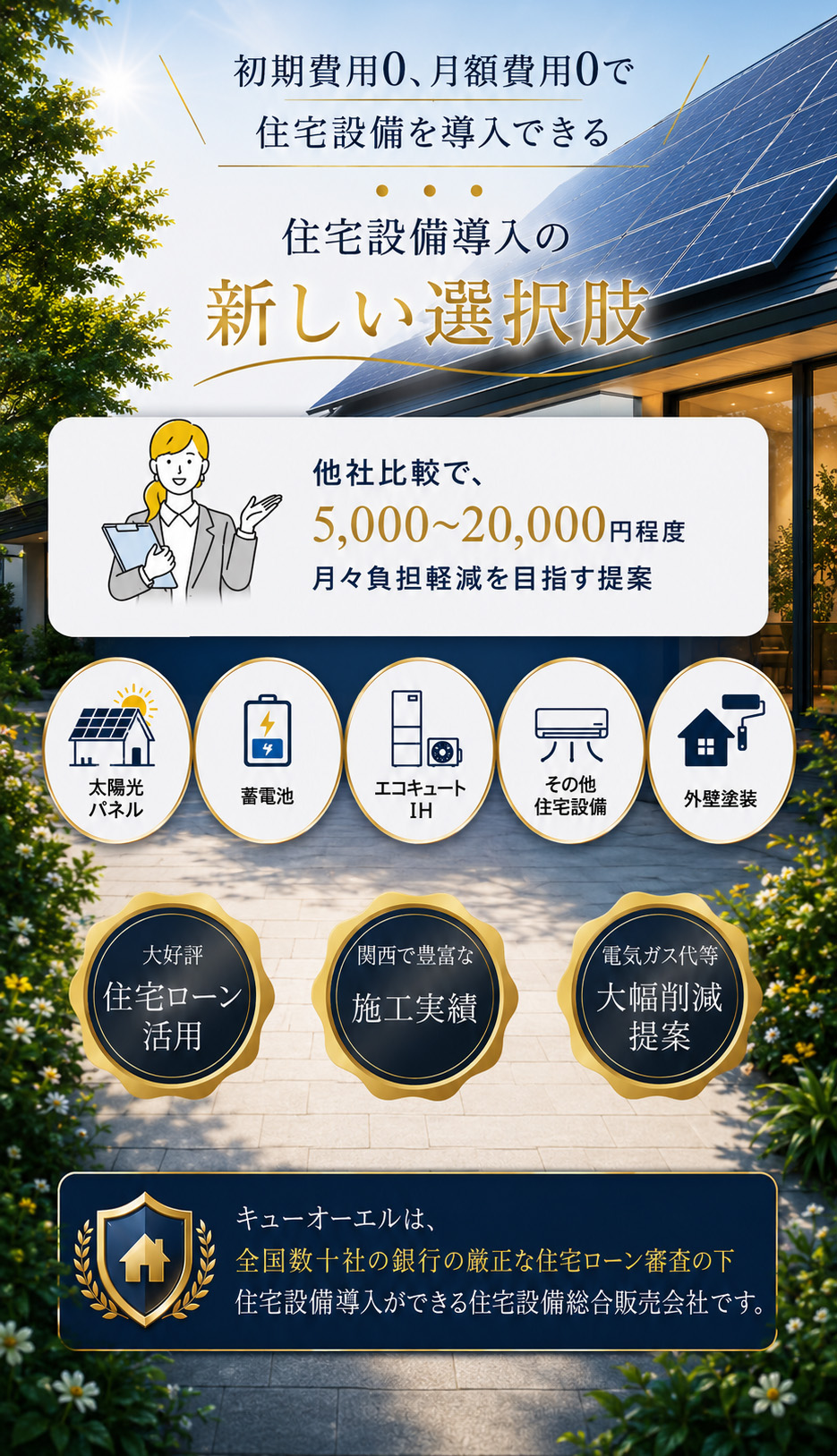 住宅ローン借換を活用した太陽光発電・家庭用蓄電池導入サービス スマートフォン版